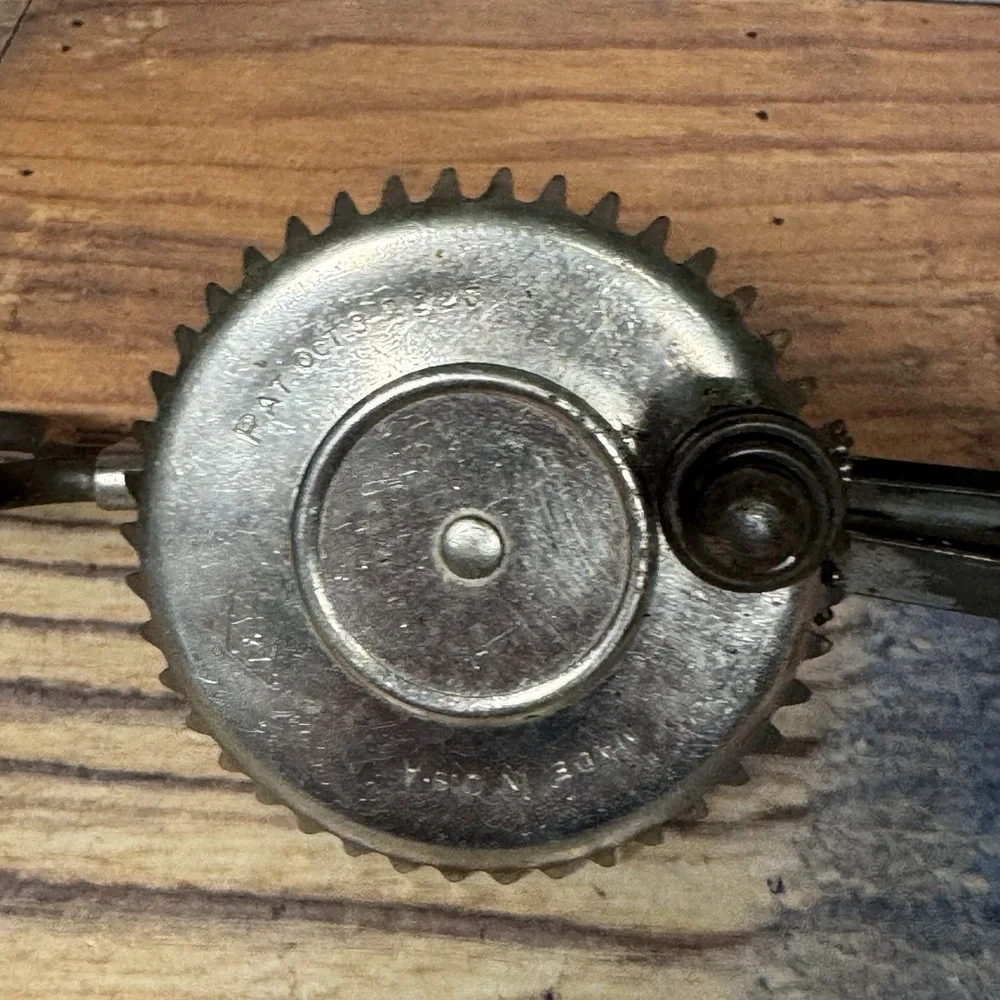 Antique 1923 A&J‎ Ekco  Manual Hand Mixer Beater Stainless Retro Kitchen USA